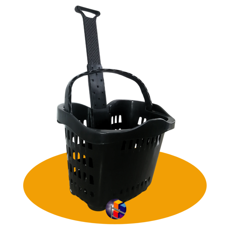 Canasto Pesado con Manija y Ruedas