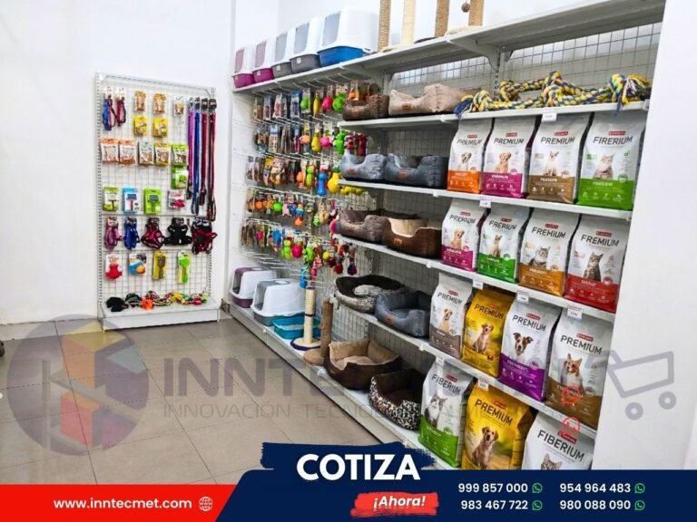 Góndolas metálicas para minimarket - Petshop
