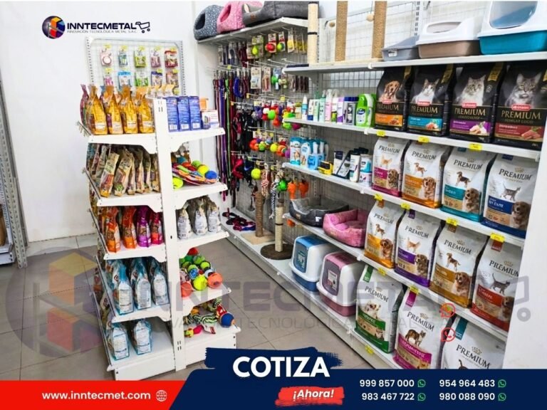 Góndolas metálicas para minimarket - Petshop
