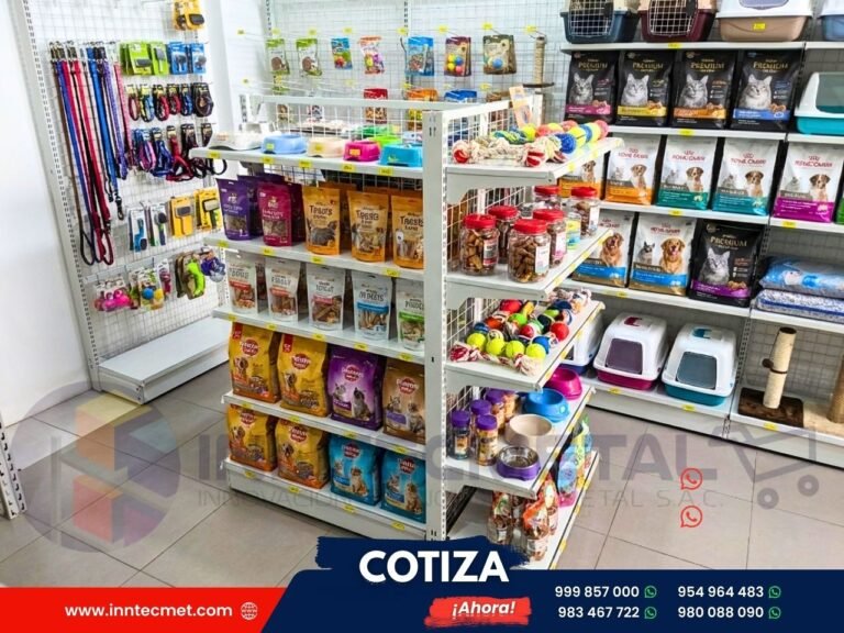 Góndolas metálicas para minimarket - Petshop