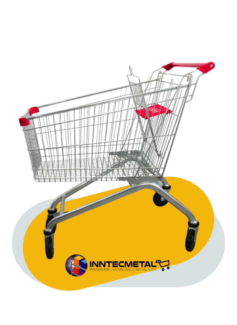 Coche de Supermercado Zincado Rojo