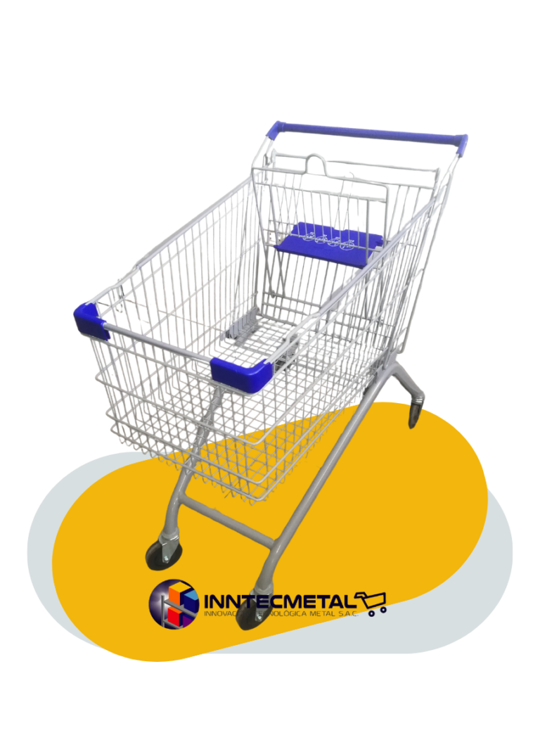 Coche de Supermercado Pintura en Polvo Azul