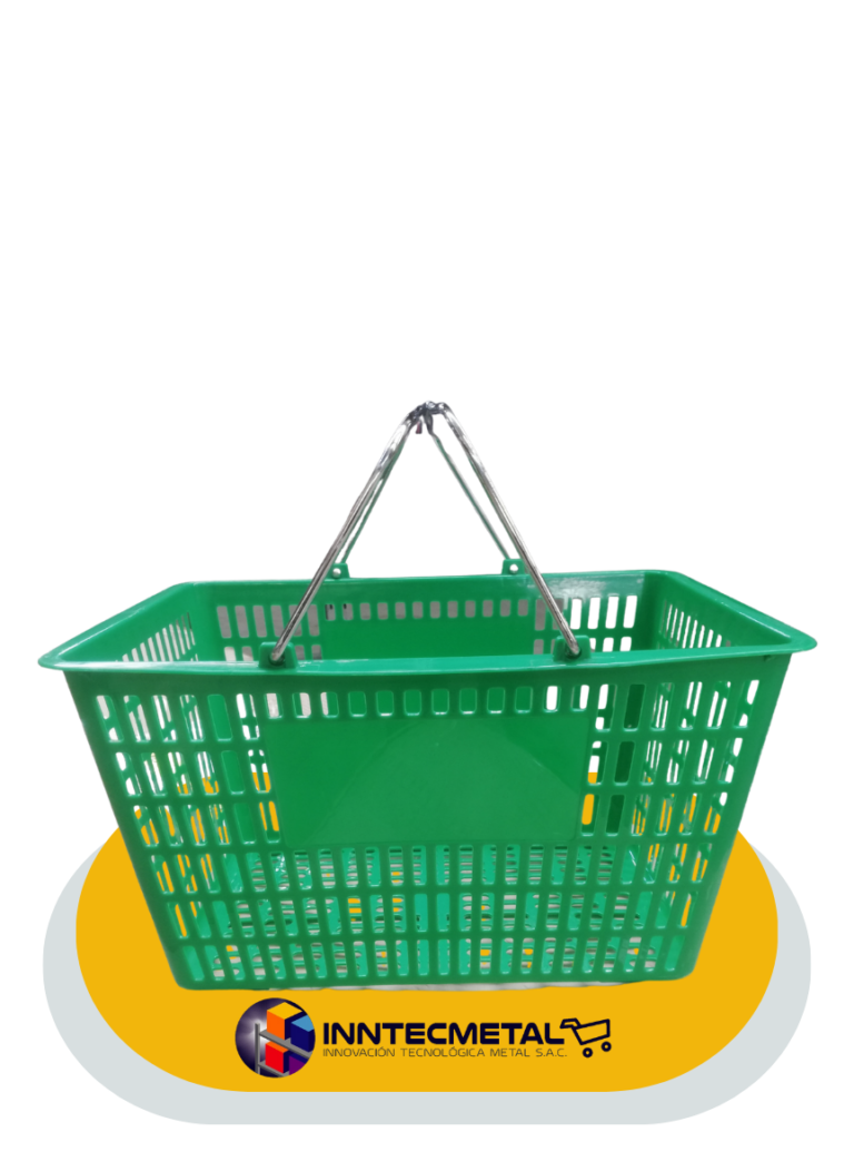 Canastilla de mano asa metal verde