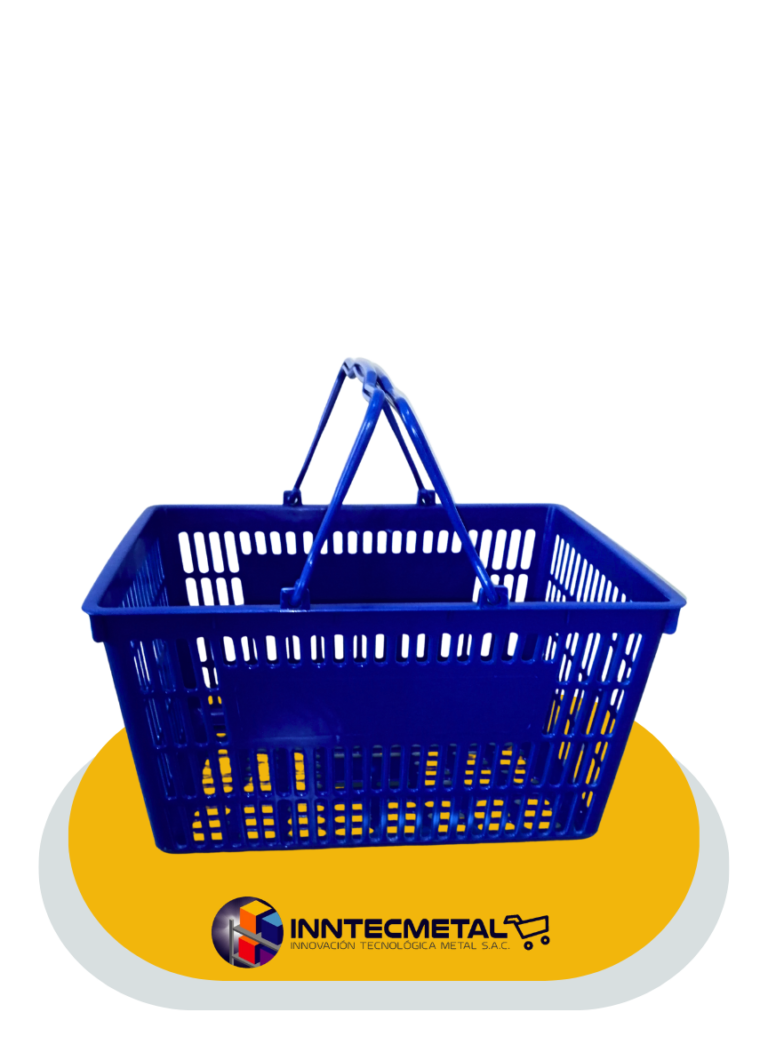 Canastilla de mano asa plástico azul