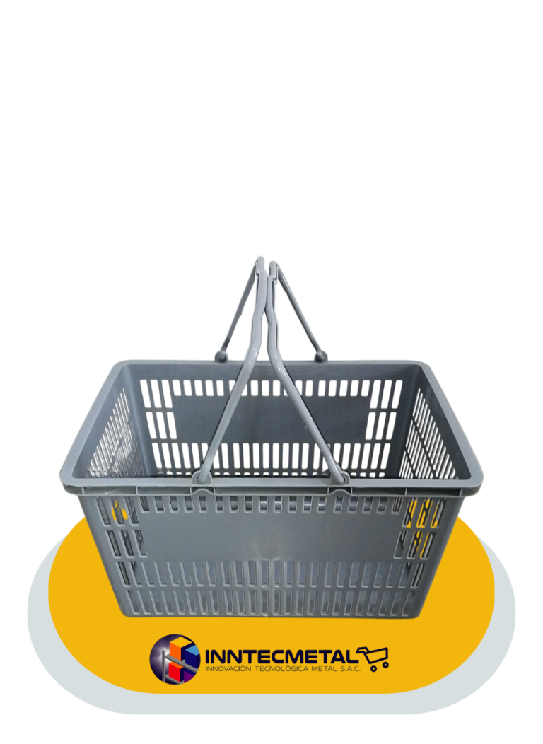 Canastilla de mano asa plástico gris