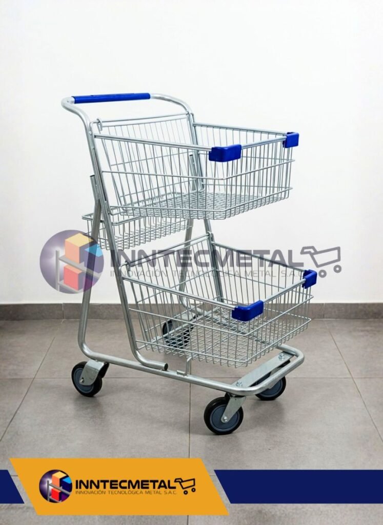 Coche Doble Canastilla Azul