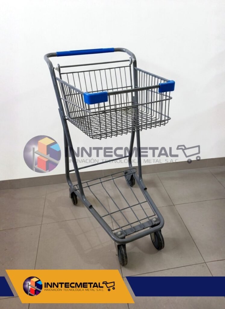 Coche Canastilla con Parrilla Azul 1