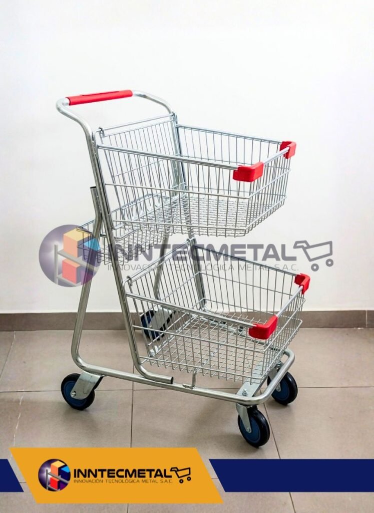Coche Doble Canastilla Rojo