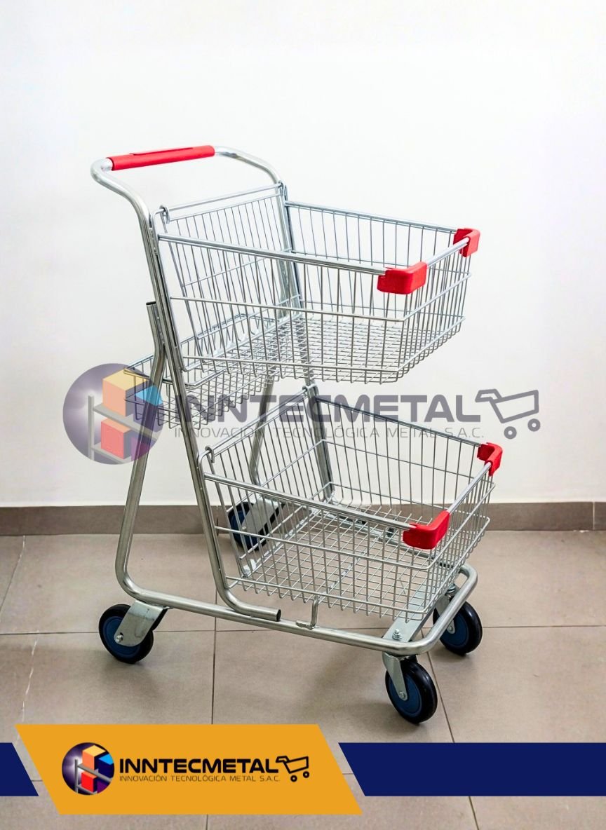 Coche Doble Canastilla Rojo